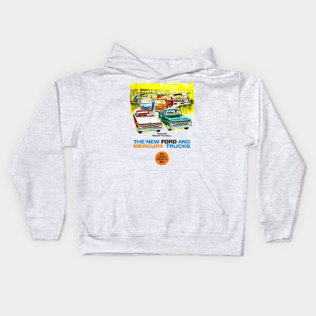 1964 FORD TRUCKS - advert Kids Hoodie by Throwback Motors